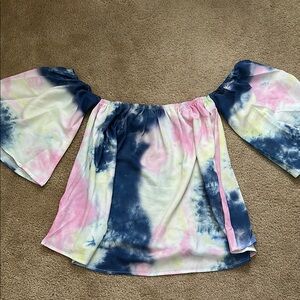 Tie-Dye Off-Shoulder Women's Top